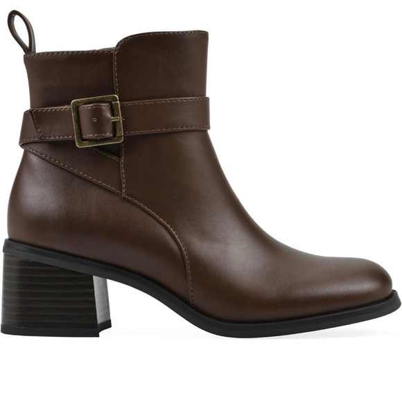 White Mountain Harrows Women’s Ankle Boots Sz 11 Mocha Brown Smooth Leather NIB - Picture 4 of 7